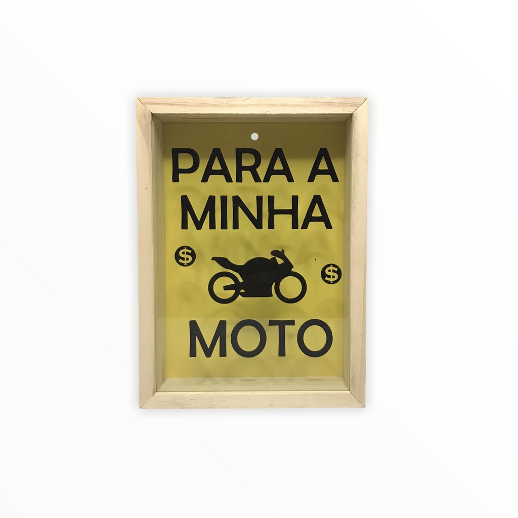 CDA Quadro Cofre Para a Minha Moto Dinheiro Decorativo Madeira Moedas Parede