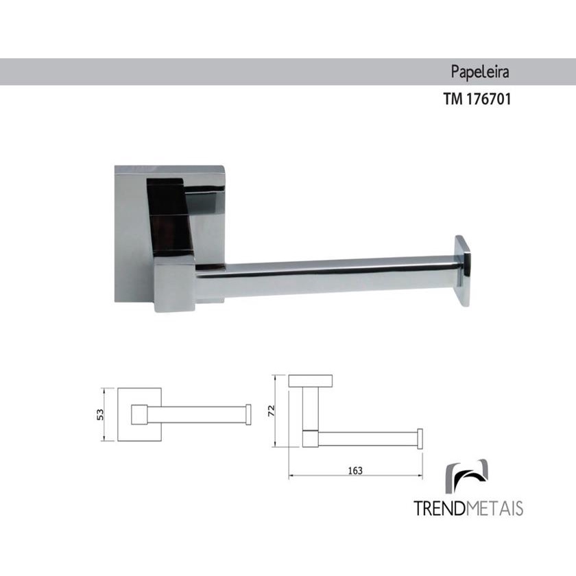 Papeleira Quadrada Trend Metais Tm 176701