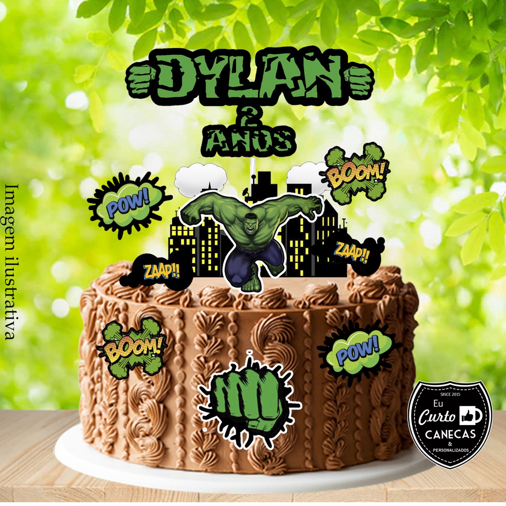 TOPO DE BOLO O INCRÍVEL HULK (LEIA A DESCRIÇÃO) em Oferta na Shopee