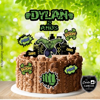 TOPO DE BOLO O INCRÍVEL HULK (LEIA A DESCRIÇÃO) em Oferta na Shopee