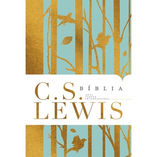 Bíblia C. S. Lewis | NVI | Leitura Perfeita | Capa Dura Azul e Dourado em Oferta na Shopee