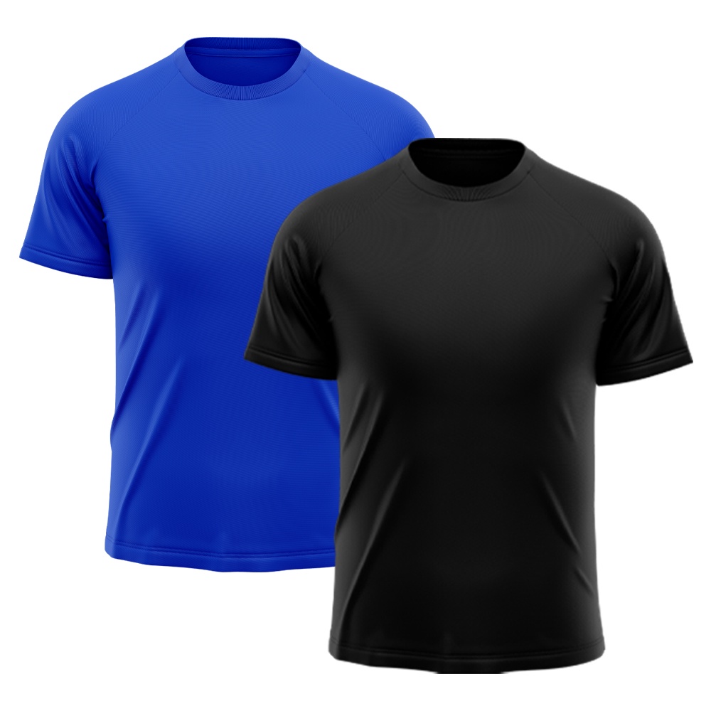 Kit 2 Camisetas Masculina Raglan Dry Fit Proteção Solar UV Básica Lisa Treino Academia Passeio Fitness Ciclismo