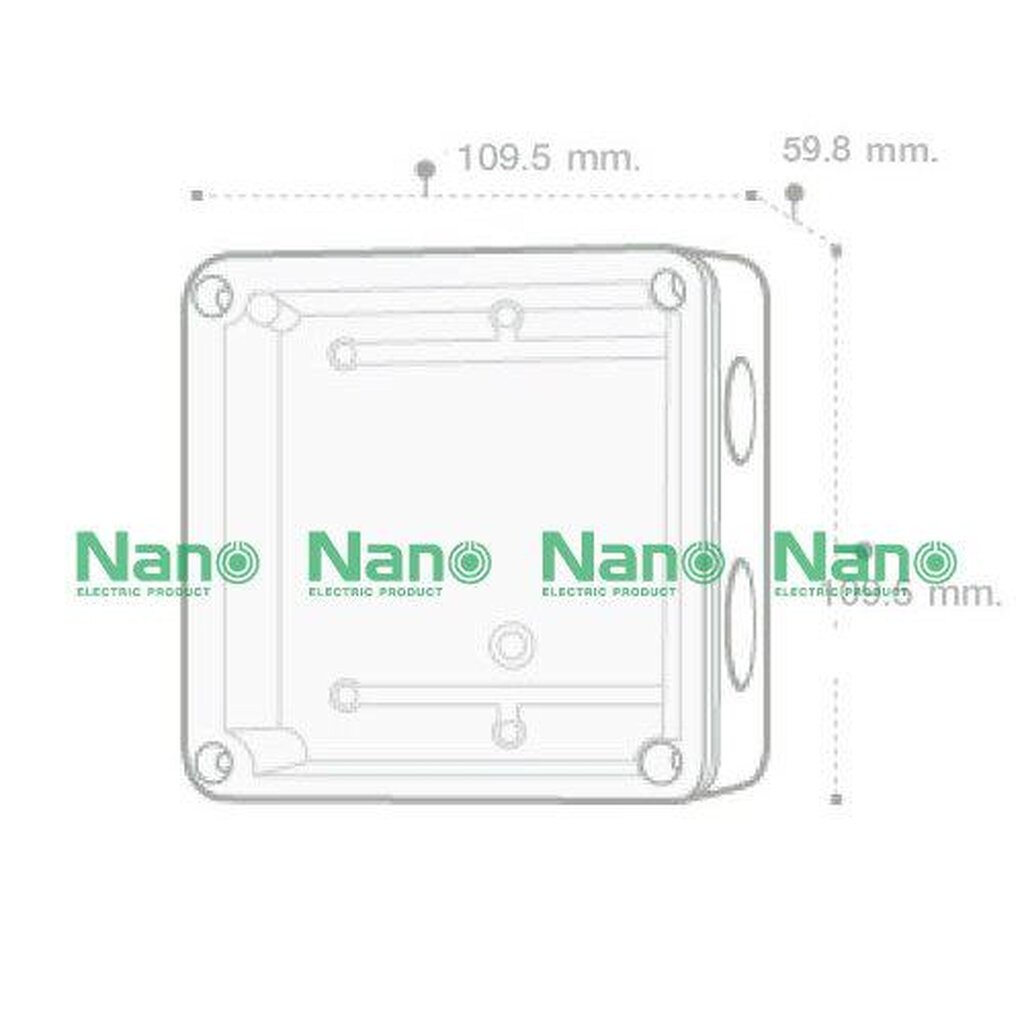 NANO Electric® NANO-202CB กล่องกันน้ำพลาสติก ฝาใส ขนาด W109.50xH109.50xD59.80 mm (JUNCTION BOX IP65) สีดำ