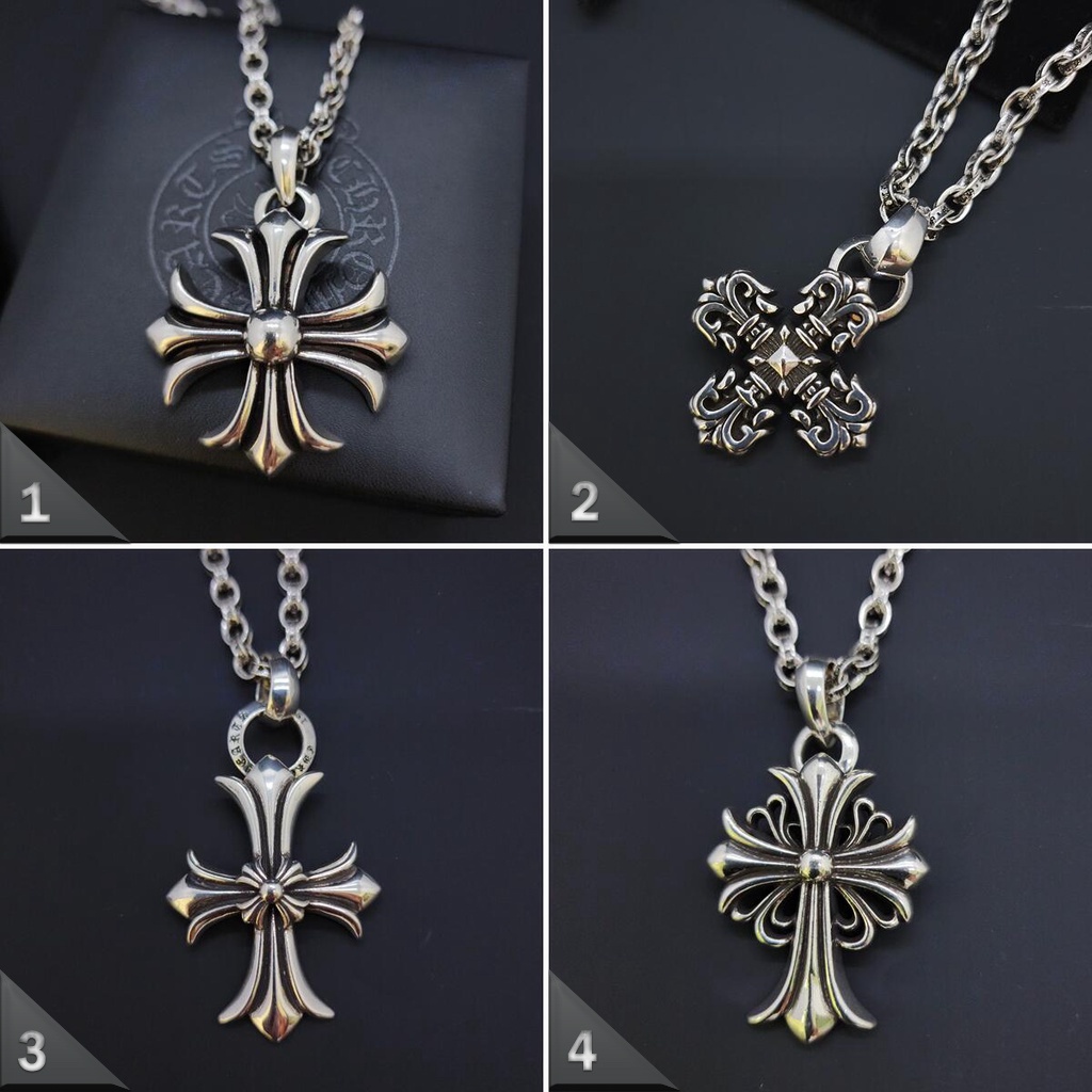 Chrome Hearts colar com pingente de cruz prata masculino e feminino presente para festa de rock acessórios joias moda X180