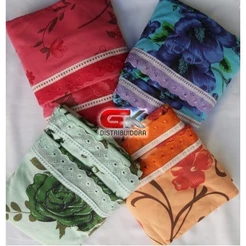Kit 5 Jogo de Lençol Casal Malha Estampado - 100% Algodão - Fronhas c/ Zíper