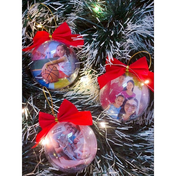 Kit 5 bolas personalizadas com foto para árvore de Natal | Shopee Brasil