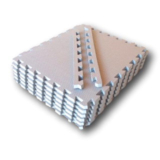 Kit 12 Tatames Tapetes EVA 50x50x2cm 20mm Cinza Claro Linha Premium com Bordas Acabamento em Oferta na Shopee