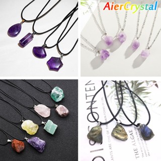 100% puro natural ametista colar de pedra áspera lavanda pingente de cristal irregular cristal simples jóias de cura