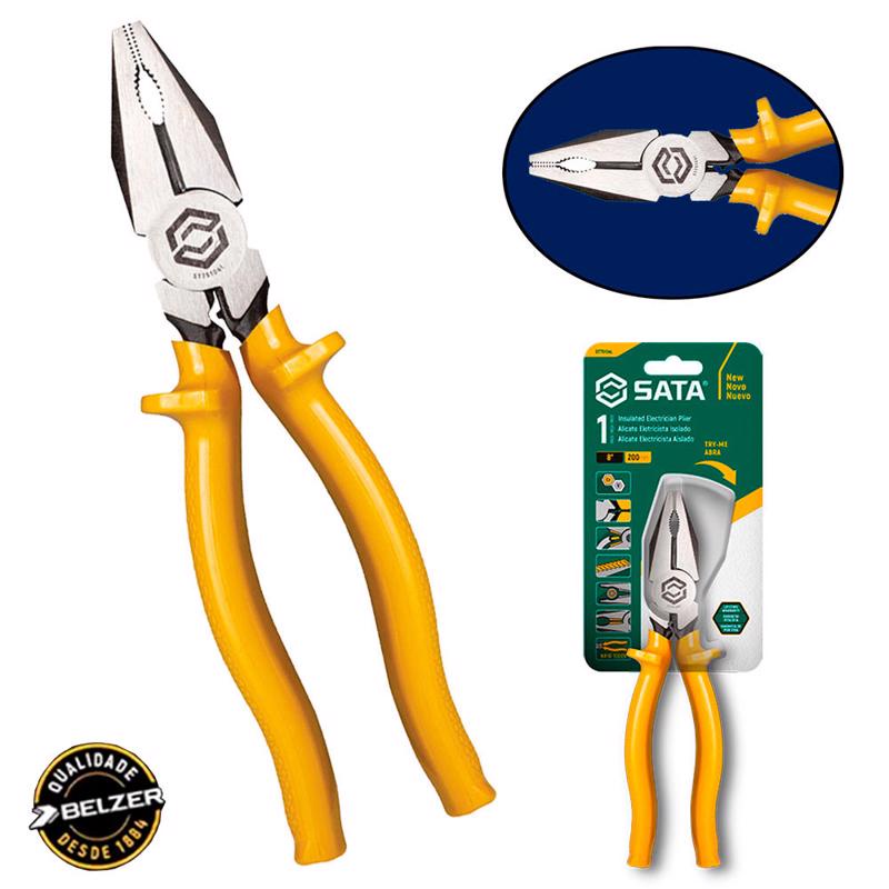 Alicate Universal 8 Polegada Eletricista ST75104L SATA em Oferta na Shopee