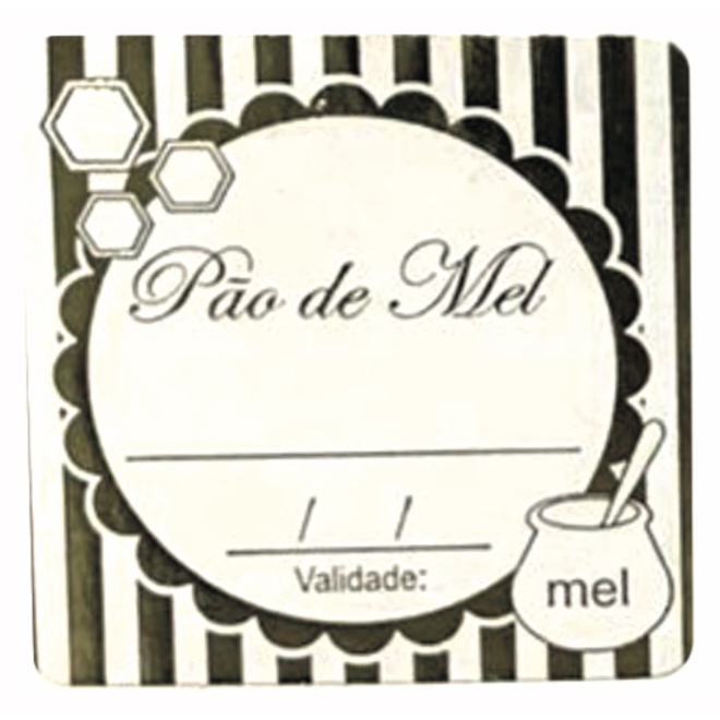 50 Etiquetas Pão De Mel Dourada Sabor E Validade Cód. 312 (Ms)