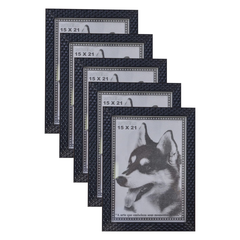 KIT 5 PORTA RETRATO PRETO 15X21 PVC ALTO RELEVO em Oferta na Shopee