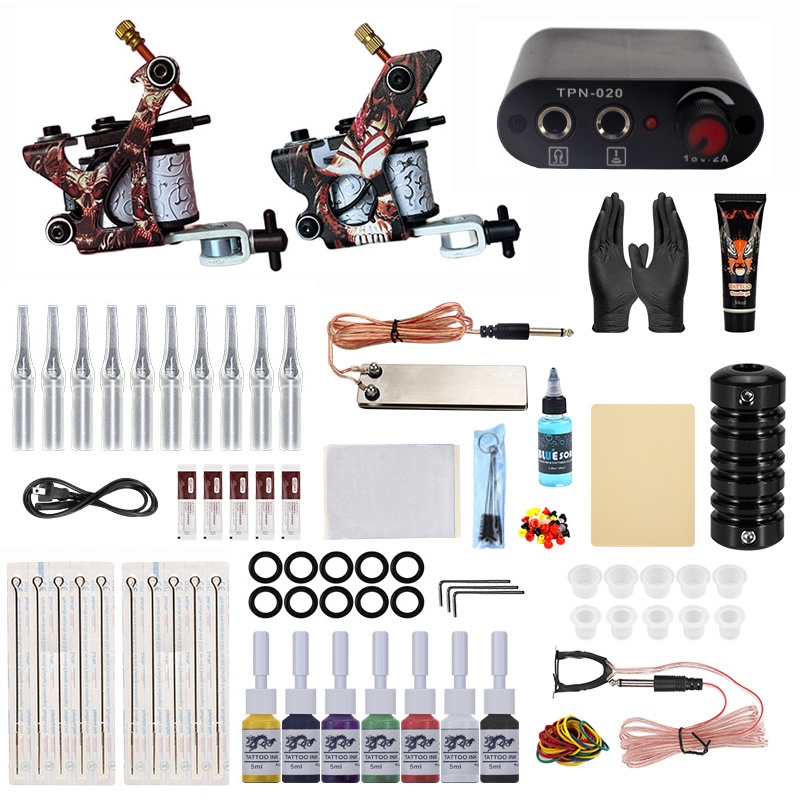 Kit Tatuagem Iniciante Completo Profissional Maquina MáQuina De Fazer ...