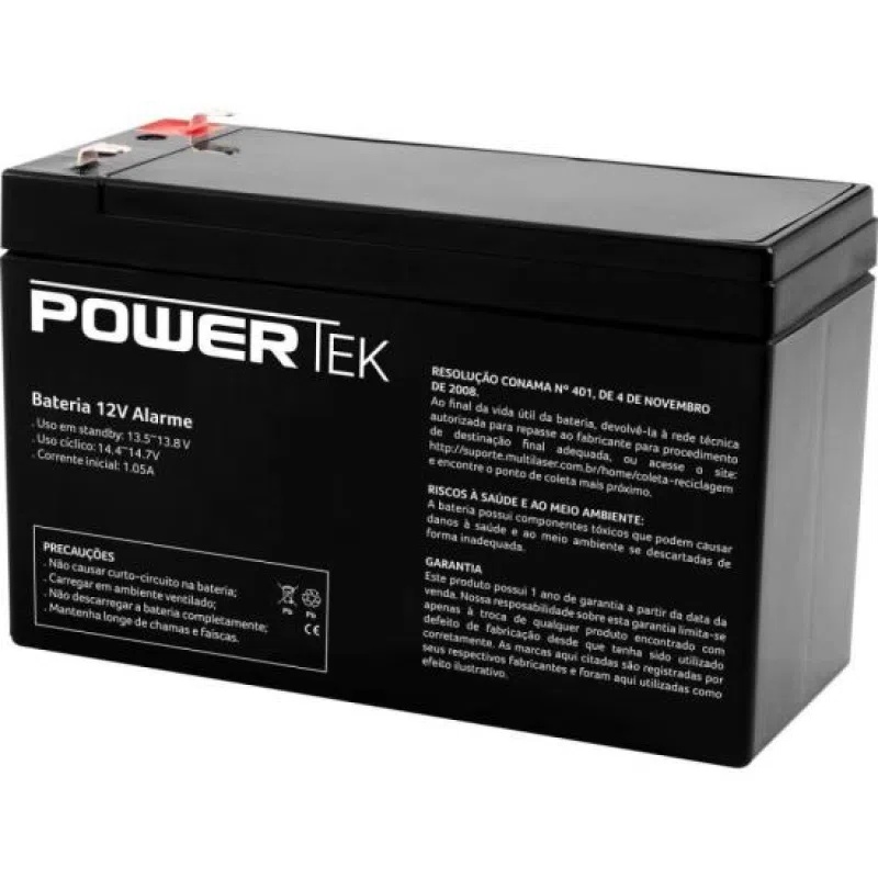 Bateria 12v Alarme Powertek