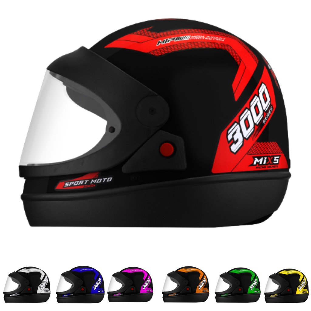 Capacete Para Moto Integral Fechado Sport Moto Mixs Automatic Com Viseira Cristal Automático em Oferta na Shopee