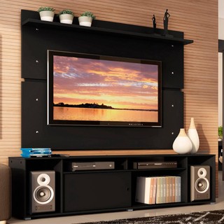 Rack Madesa Cancun e Painel para TV até 65 Polegadas - Preto em Oferta na Shopee