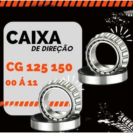 Caixa de Direção Rolamento Cônico Cg 125 150 Titan Fan 00 á 11 Par