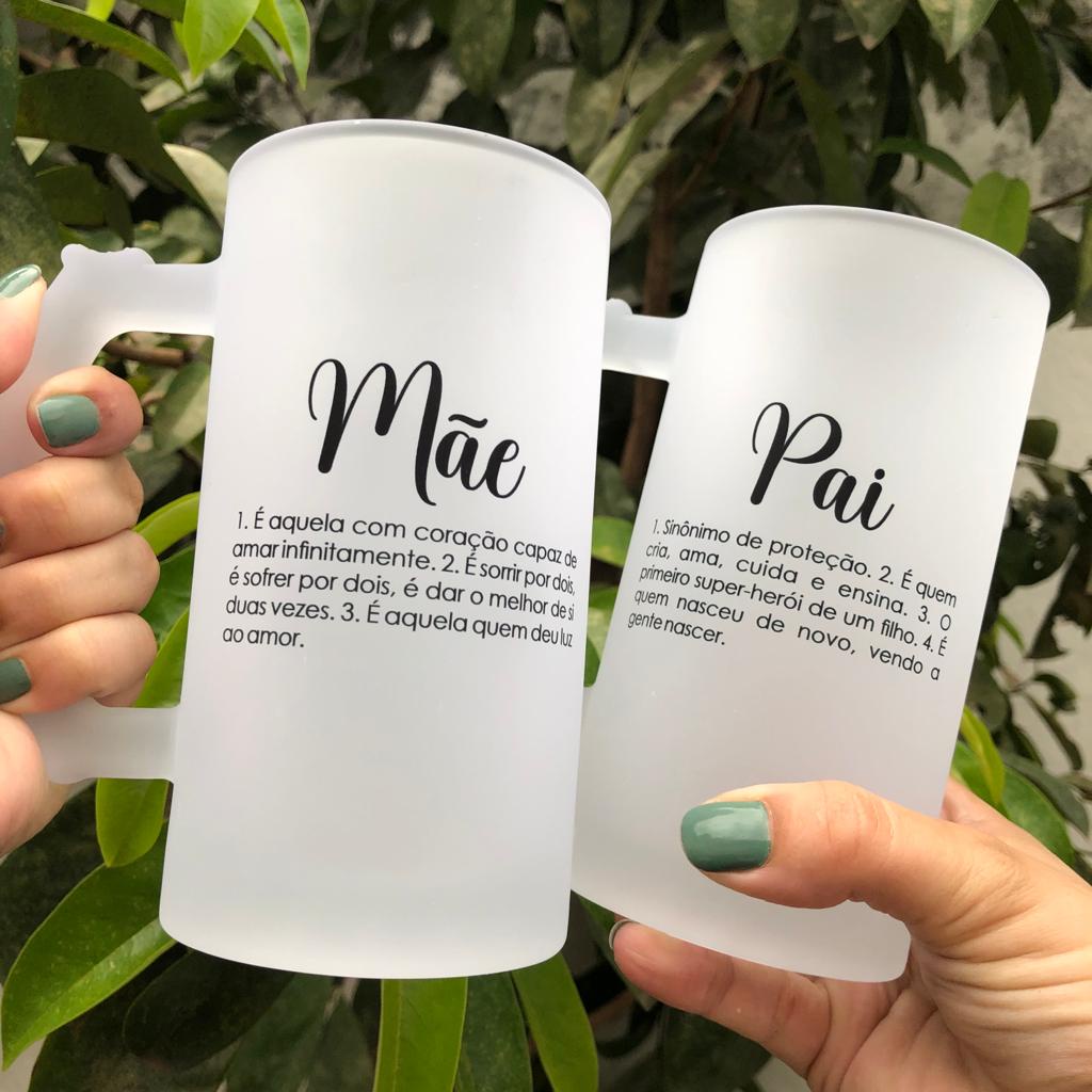 Caneca de Chopp Personalizada Jateada Fosca para Casamento Presente Mãe\Pai dos noivos em Oferta na Shopee