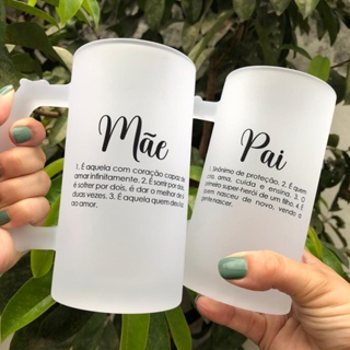Caneca de Chopp Personalizada Jateada Fosca para Casamento Presente Mãe\Pai dos noivos em Oferta na Shopee
