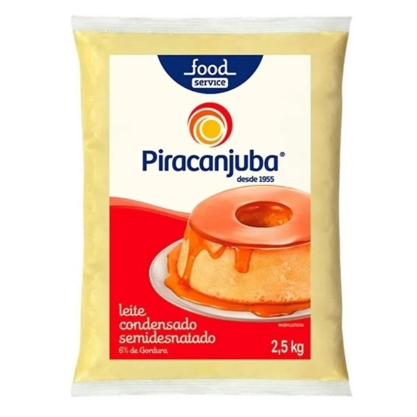 leite condensado Piracanjuba bag 2,5 kg semi desnatado