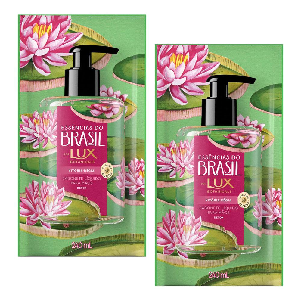 Kit 2 Refis Sabonete Líquido Lux Essências do Brasil Vitória Régia 240ml cada em Oferta na Shopee