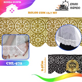 Renda Guipir CHL-572 9.5 Cm -  Rolo C/13.7 Metros