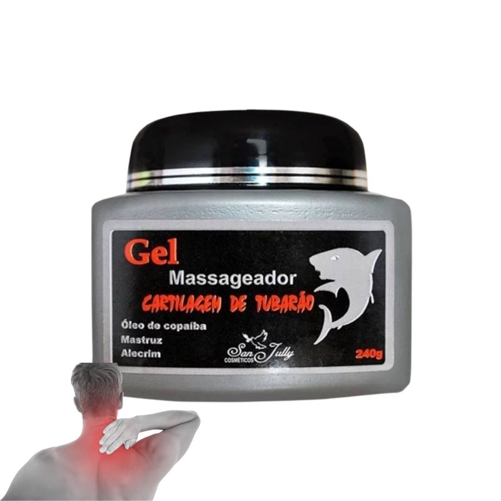 Gel Massageador Cartilagem De Tubarão San Jully 240g