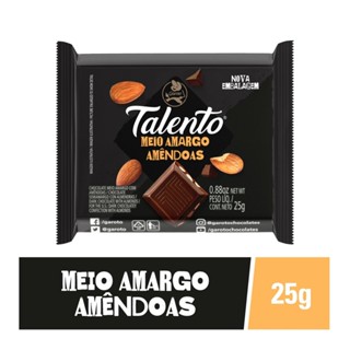 Chocolate GAROTO TALENTO Meio Amargo com Amêndoas 25g