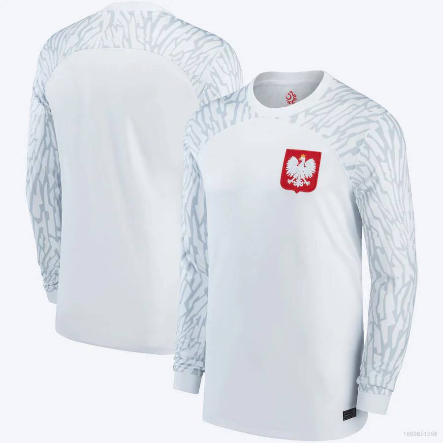 HQ1 22-23 Copa Do Mundo Polônia Jersey Manga Longa Casa Camisetas De Futebol Esportivas Tops Mais Tamanho QH1