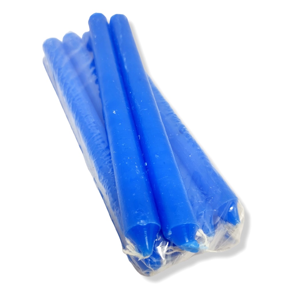 Vela Comum Palito Azulão Kit Com 8 Unidades