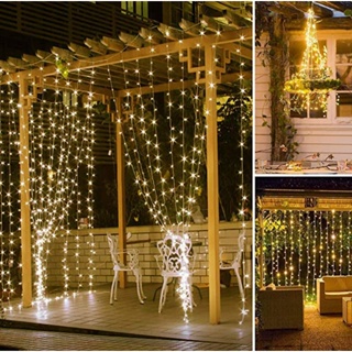 cortina 300 Leds 3x3 Metros Festa Casamento Eventos Natal Luz Amarelo em Oferta na Shopee