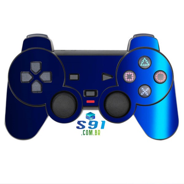 Adesivo PS2 Controle Playstation Skin Pelicula Protetora Brilho Cor Azul