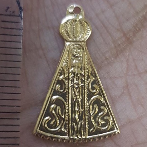 Pingente nossa sennhora ou divino expirito santo para terço em aluminio - 10 UNIDADES