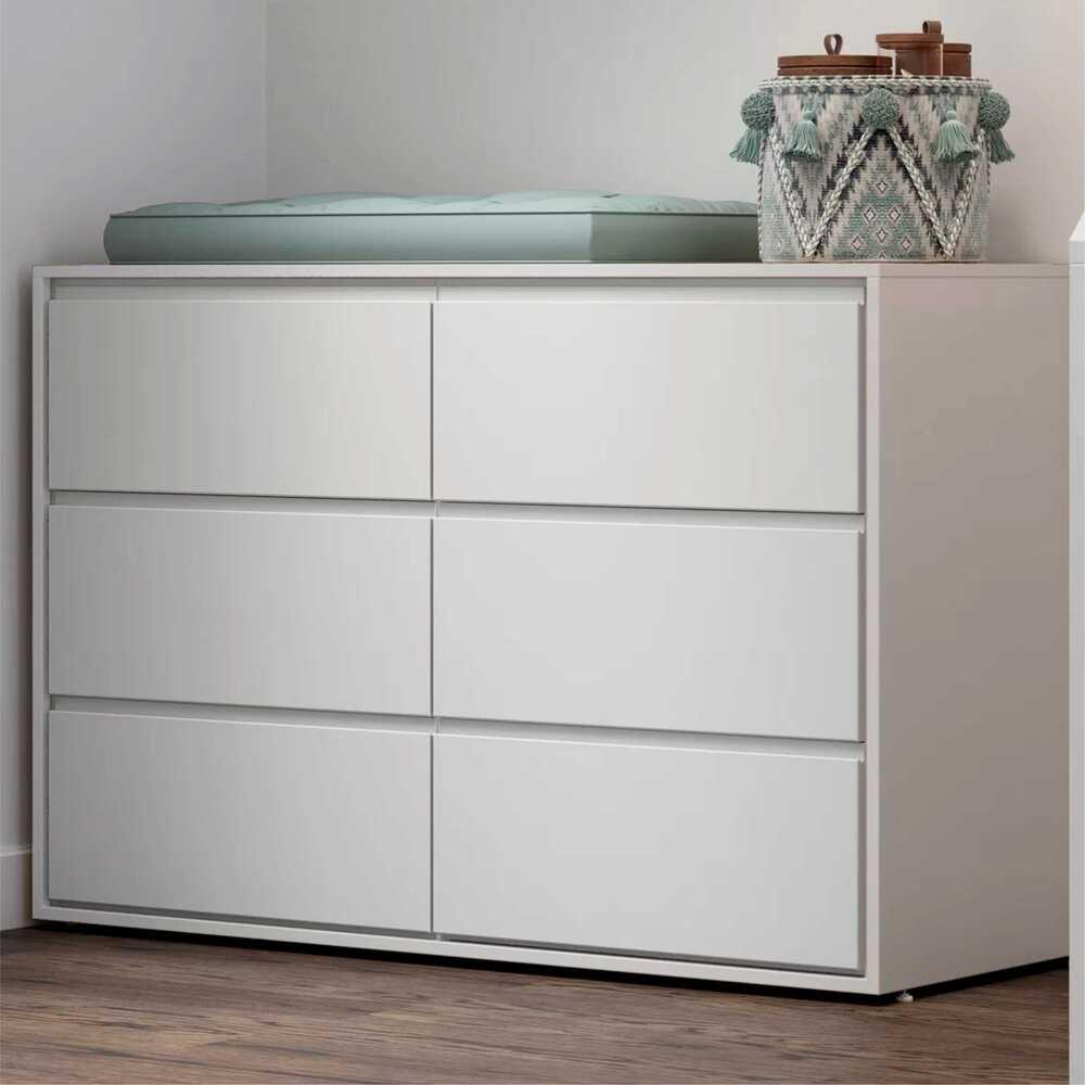 Cômoda Infantil 6 Gavetas Multimóveis CR40020 Branco Acetinado em Oferta na Shopee