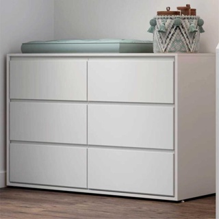 Cômoda Infantil 6 Gavetas Multimóveis CR40020 Branco Acetinado em Oferta na Shopee