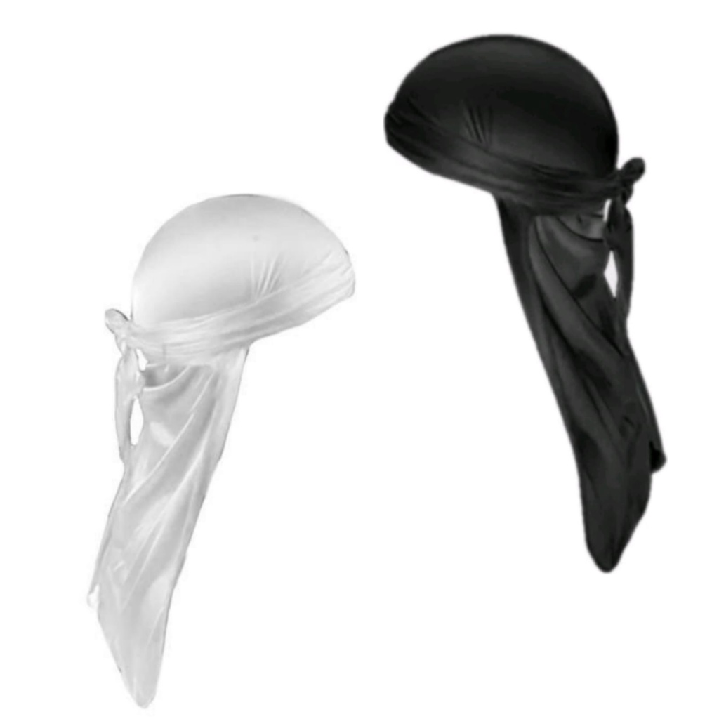 kit 2 Dureg durag waves bandana Trap rapper, branca e preta. Shopee Brasil