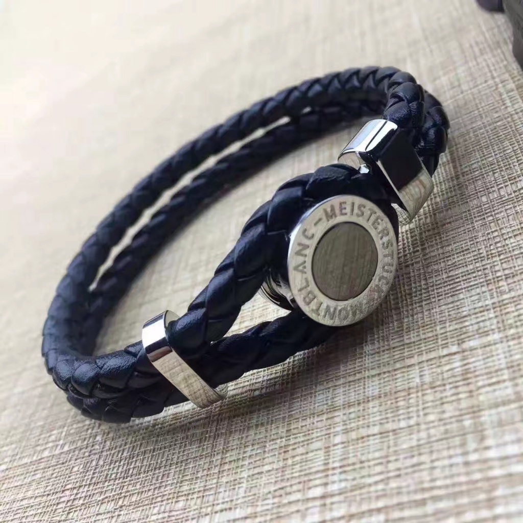 2022 Novo Estilo Pulseira Montblanc Couro Trançada Casal