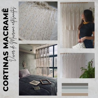 Cortina de porta em macramê em Oferta na Shopee