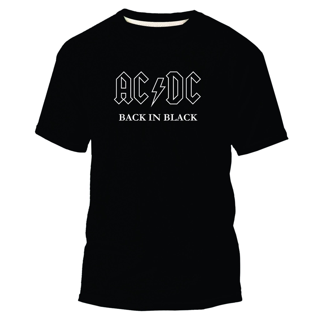 Camisa AC/DC 100% Algodão Rock Skate Back in Black Ice Camiseta Geek ...