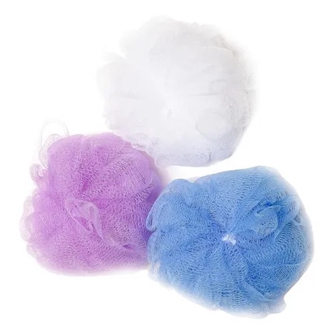 Kit 3 Esponjas Para Banho Em Nylon Basic Uso Diário