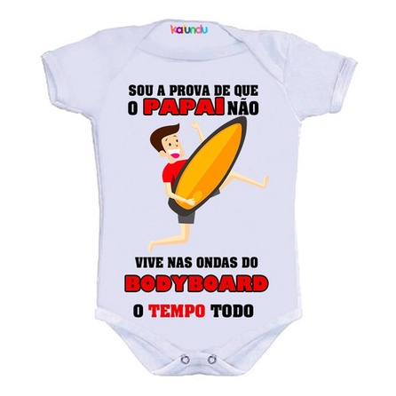 Body Bebê Divertido Frases Papai Nas Ondas Do Body Board