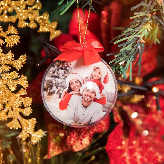 Decoração De Natal 4 Bolinhas Com Fotos  - Premium