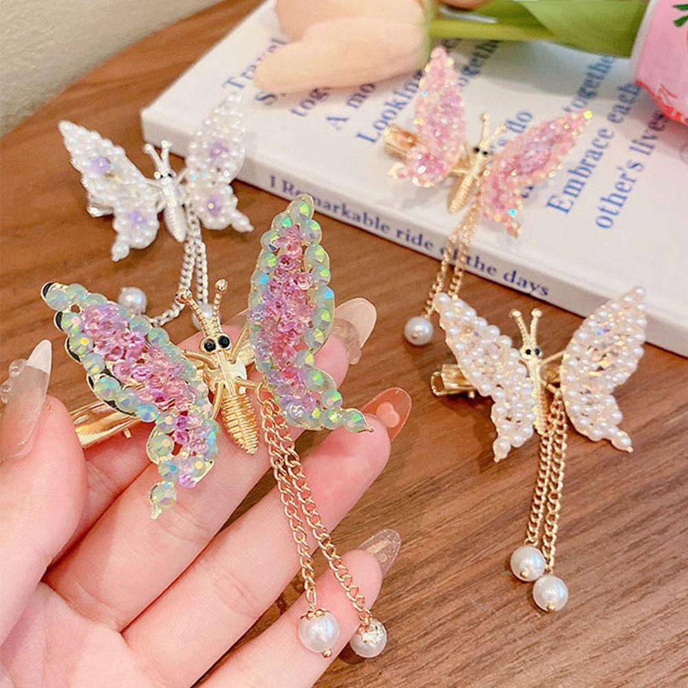 Detalhes do ROWAN Clipes De Cabelo Brilhantes Desenho Para Mulheres Elegante Borboleta Voadora Barrette