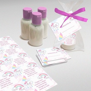 Kit 40 Lembrancinha Personalizadas Mini Hidratante Tema Maternidade chuva de amor