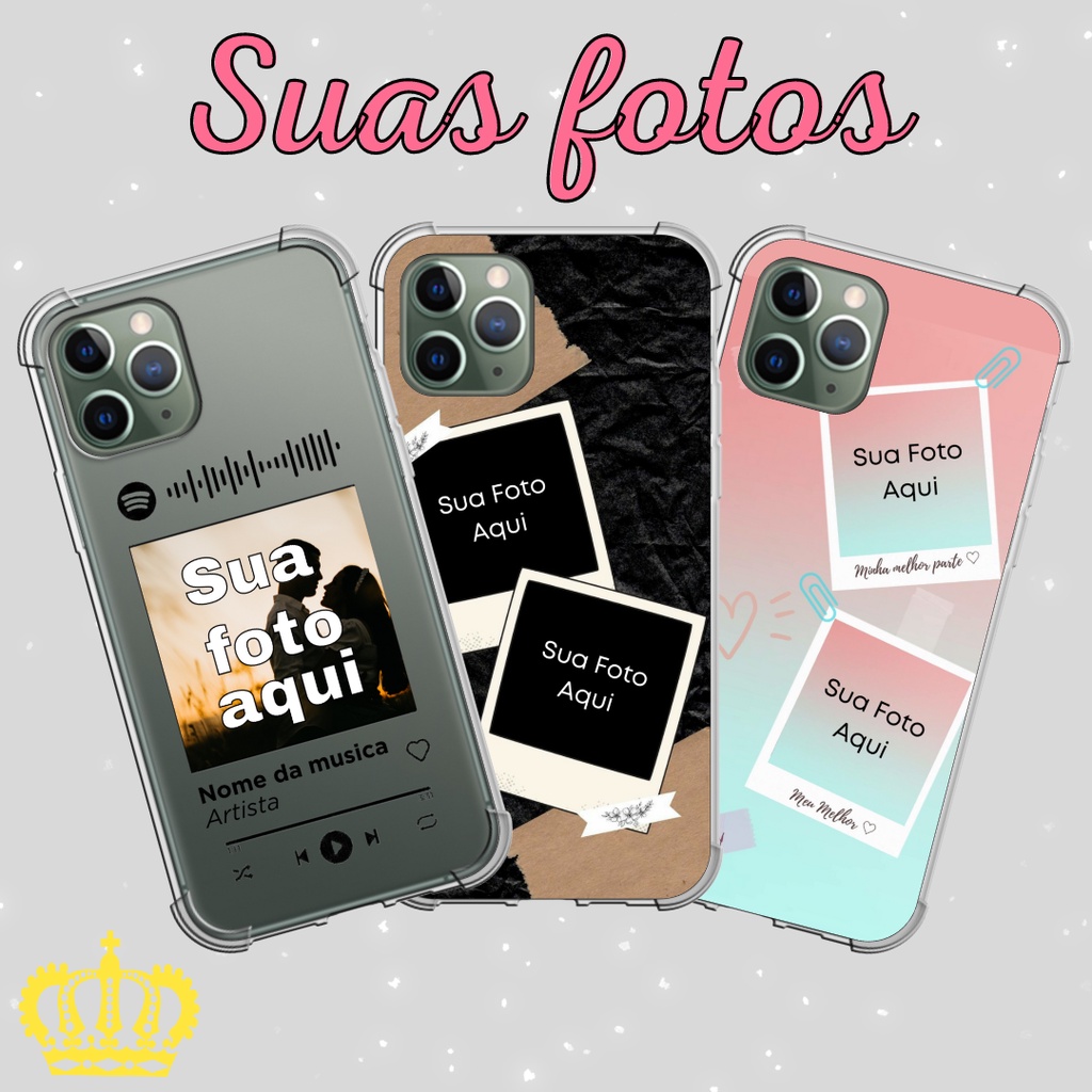 Capinha personalizada com suas fotos para todos os aparelhos Samsung/ Iphone/ Motorola/ Xiaomi/ LG