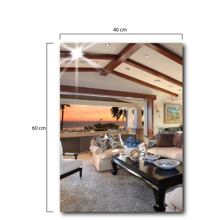 Espelho de Parede Decorativo Lapidado Retangular 3MM 60x40CM Sala ...