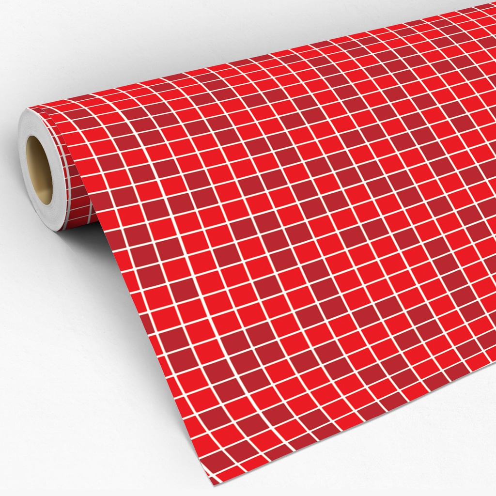 Papel de Parede Adesivo Pastilhas Azulejo Vermelho Cozinha e Banheiro Adesivo Lavável Rolo 3 Metros