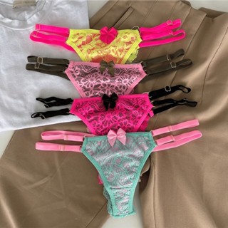 Kit lingerie 4 calcinhas fio dental com alças duplas reguláveis string