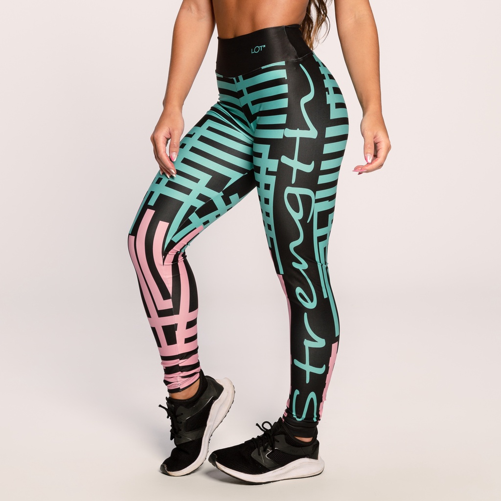Calça Legging Suplex Estampada Academia Feminina Fitness Strength