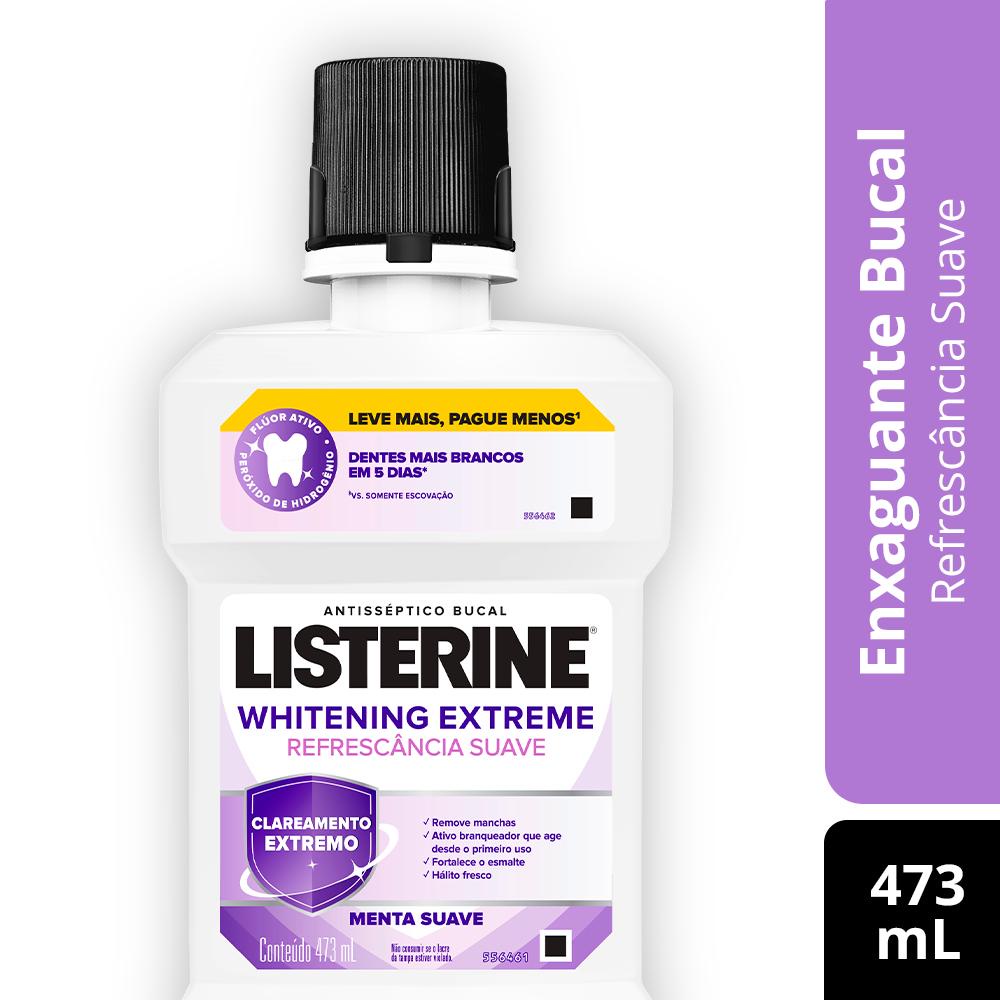 Enxaguante Bucal Listerine Whitening Extreme Menta 473ml em Oferta na Shopee