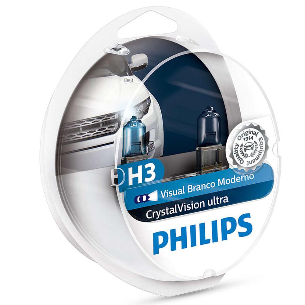 Par Lâmpada H3 Philips CrystalVision Ultra Efeito Xenon — imagem 2 de 2